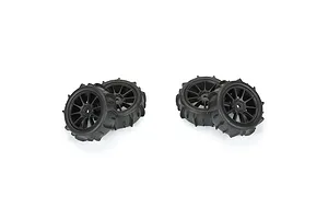 Pro-Line 1.9" Dumont MTD (Firm Compound) Paddle Tyres on Black Mach-10 Rims - Glued Wheels 4Pcs image 114032
