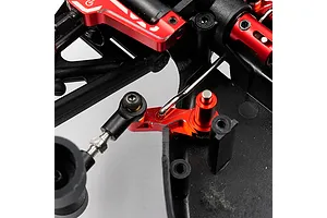 Yeah Racing Aluminium Steering Arm with Adjustable Steering Tie-Rod Set - Red image 114050