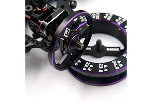 Yeah Racing Aluminium Momentum Round Droop Gauge V2 Set - Black/Purple image 114080