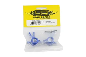 Yeah Racing aluminium front steering hubs for Traxxas Mini Maxx in original yellow and white retail packaging.