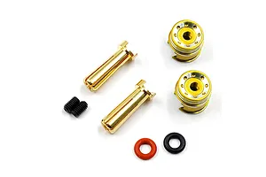 Yeah Racing Aluminium 5mm Bullet Plug Set with Grips - Gold image 114160