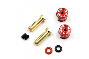 Yeah Racing Aluminium 5mm Bullet Plug Set with Grips - Red image 114168