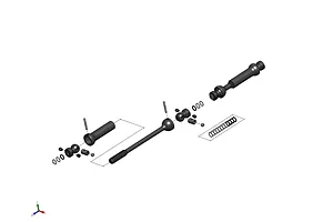 MIP Hardened Steel X-Duty CVD Centre Driveshaft Set 2Pcs