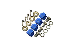 GPM Aluminium 12mm (+9mm) Wheel Hexes Set - Blue image 115259