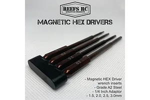 Reefs RC 1.5, 2.0, 2.5, 3.0mm Magnetic Hex Driver Tips 4Pcs image 115405