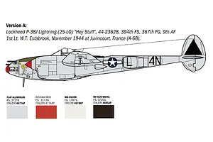 Italeri 1/48 P-38J Lightning European Theatre Operations Fighter Plane Scaled Plastic Model Kit image 4