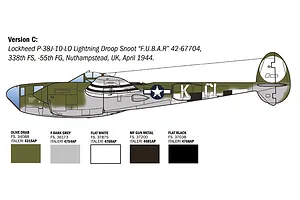 Italeri 1/48 P-38J Lightning European Theatre Operations Fighter Plane Scaled Plastic Model Kit image 5