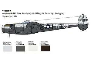 Italeri 1/48 P-38J Lightning European Theatre Operations Fighter Plane Scaled Plastic Model Kit image 6