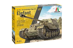 Italeri 1/35 Sd.Kfz. 184 Panzerjager Tiger (P) Elefant Tank Scaled Plastic Model Kit