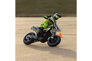 Losi Promoto-SM FXR Supermoto RC Motorcycle Electric Brushless 1WD 1/4 Scale RTR Combo - White image 115788