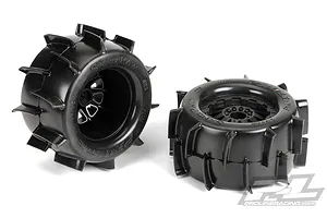Pro-Line 2.8" Sand Paw Sand Tyres on F-11 Black Rims - Glued Wheels 2Pcs image 11610
