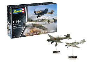Revell Messerschmitt 1/144 Bf109E and Junkers Ju87B Stuka Fighter Planes Scaled Plastic Model Kit image 116221