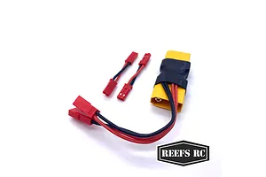 Reefs RC Dual Male to Female XT90 to Female JST Adaptor with 2 Male to Male JST Adaptors image 116408