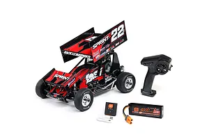 Losi 22S Sprint RC Sprint Car Electric Brushless 2WD 1/10 Scale RTR Bundle - Red image 116468