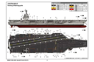 Trumpeter 1/350 USS Gerald R.Ford CVN-78 Aircraft Carrier Scaled Plastic Model Kit image 116750