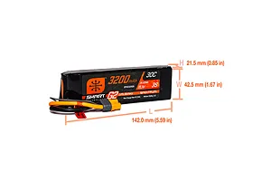 Spektrum 11.1V 3200mAh 30C 3S Smart G2 Soft Case LiPo Battery image 116985