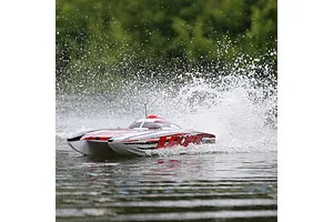 Pro Boat Blackjack 42" Catamaran Brushless Electric RC Speed Boat - Red & White image 119287
