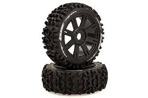 Louise 3.3" B-Pioneer Tyres on Black 8 Spoke Rims - Glued Wheels 2Pcs image 11972