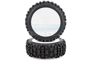 Louise 3.3" B-ulldoze Tyres on 84mm White Dished Rims - Glued Wheels 2Pcs image 11978