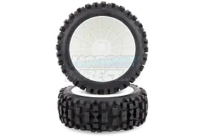 Louise 3.3" B-ulldoze Tyres on 84mm White Dished Rims - Glued Wheels 2Pcs image 11979