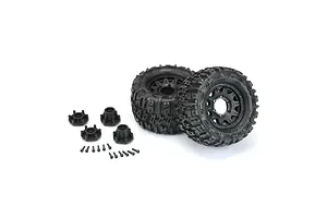 Pro-Line 2.8&amp;quot; Trencher MTD Tyres on Black Raid Rims - Glued Wheels 2Pcs image 119890