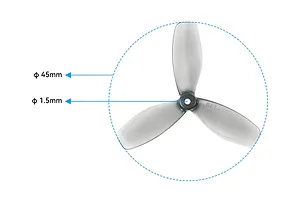 BetaFPV 45mm 3-Blade Propellers 4Pcs - Clear Grey image 120354