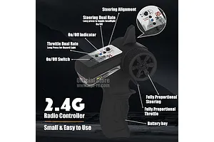 WPL D14 Suzuki Carry RC Drift Kei Truck Electric 4WD 1/10 Scale RTR - White image 121756