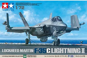 Tamiya 1/72 Lockheed Martin F-35C Lighting II Fighter Jet Scaled Plastic Model Kit image 121881