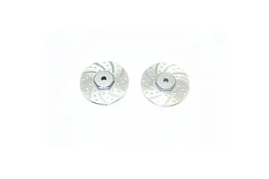 GPM Aluminium 12mm Wheel Hexes with Brake Disk and Silver Lining - Grey Silver