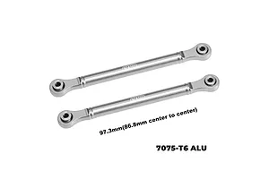 GPM Aluminium 97.3mm Front Steering Toe Links Set - Silver