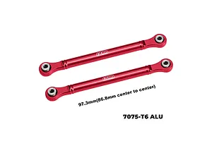 GPM Aluminium 97.3mm Front Steering Toe Links Set - Red