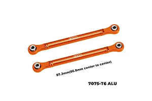 GPM Aluminium 97.3mm Front Steering Toe Links Set - Orange