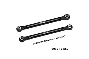GPM Aluminium 97.3mm Front Steering Toe Links Set - Black