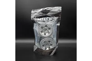 Reefs RC 1.9" Granite Beadlock Rims with Hubs and Rings 2Pcs - Silver and Black image 123584