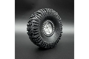 Reefs RC 1.9" Granite Beadlock Rims with Hubs and Rings 2Pcs - Silver and Black image 123586