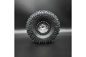 Reefs RC 1.9" Crossman Beadlock Rims with Hubs and Rings 2Pcs - Silver and Black image 123589