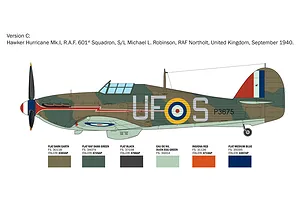 Italeri 1/48 Hurricane MK1 Aces Fighter Plane Scaled Plastic Model Kit image 123739