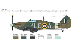 Italeri 1/48 Hurricane MK1 Aces Fighter Plane Scaled Plastic Model Kit image 123740