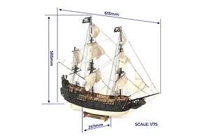 OcCre 1/75 The Black Swan Schooner Scaled Wooden Model Kit image 123771