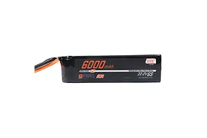 Spektrum Smart G2 Pro Air 6000mAh 6S 22.2V 120C LiPo battery pack with black soft case and orange and black wires.