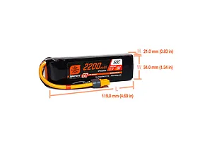 Spektrum G2 11.1V 2200mAh 50C 3S Soft Case LiPo Battery image 124893