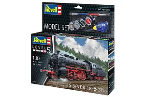Revell 1/87 Express Loco S3/6 BR 18(5) Train with Tender Scaled Plastic Model Set image 125430