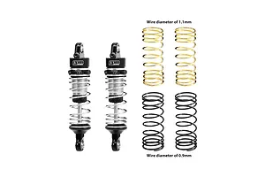 GPM Aluminium Adjustable 58mm Shock Absorbers 2Pcs -Silver/Black