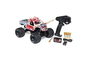 Losi Mini LMT Zombie Monster Jam 2S 4X4 RC Monster Truck Electric 4WD 1/18 Scale RTR - Red image 126371