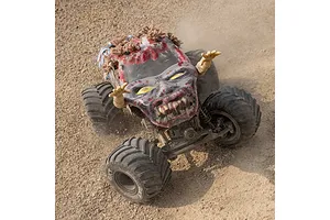 Losi Mini LMT Zombie Monster Jam 2S 4X4 RC Monster Truck Electric 4WD 1/18 Scale RTR - Red image 126374