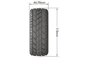 Louise 1/8 B-Rocket (Soft) 0/12mm Offset Buggy Tyres on Black Rims - Glued Wheels 2Pcs image 127499
