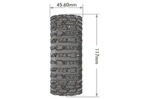 Louise 1/8 B-Pioneer (Soft) 0/12mm Offset Buggy Tyres on Black Rims - Glued Wheels 2Pcs image 127504