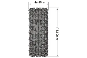Louise 1/8 B-Uphill (Soft) 0/12mm Offset Buggy Tyres on Black Rims - Glued Wheels 2Pcs image 127509