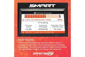 Spektrum Powerstage Air 22.2V 5000mAh 30C 6S Soft Case LiPo Battery and S1400 Smart Charger Combo image 127783