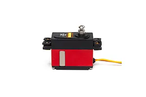 Spektrum A179 digital servo with a red aluminium case and black plastic top, showing the output shaft and mounting tabs against a white background.